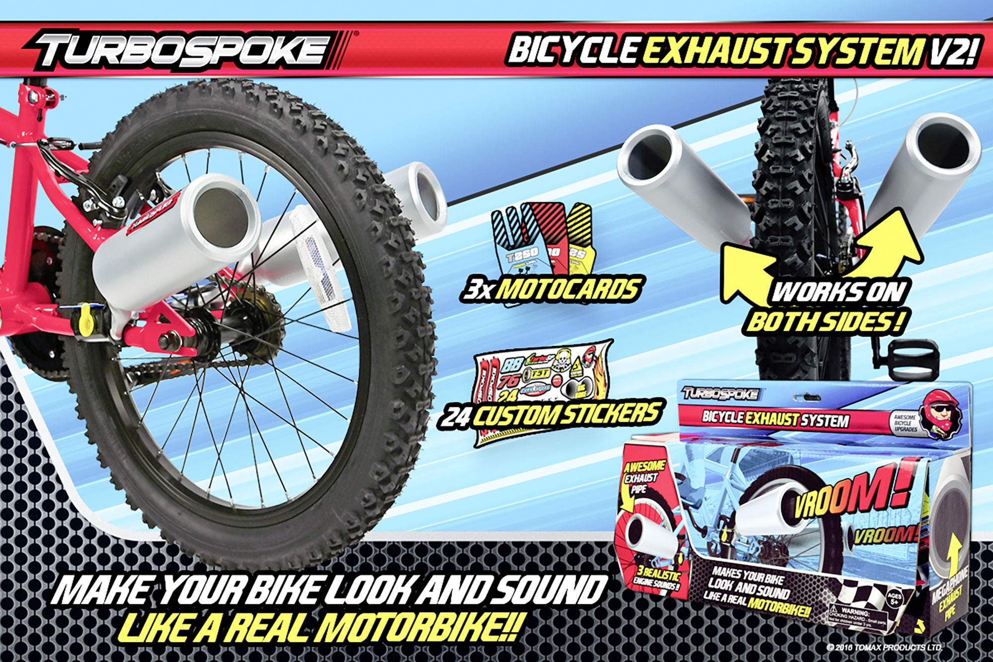 Tobă de Eșapament Bicicletă Turbospoke - Sunet Realist Moto