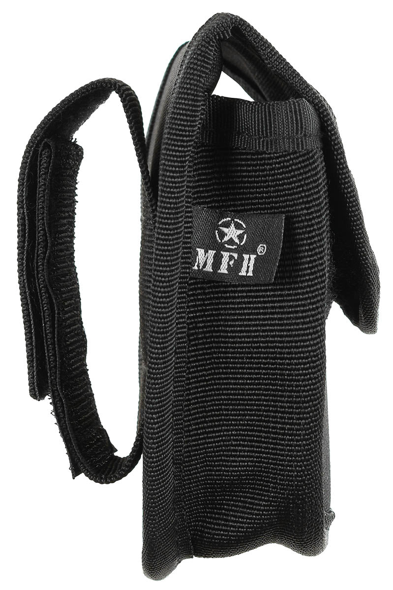 Toc Cătușe Nylon cu Velcro Negru MFH - Prindere Curea 8cm, 80g