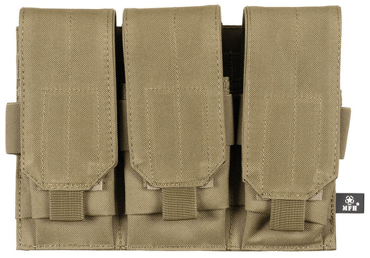 Toc încărcătoare Triplu MOLLE Coyote MFH - Capace Velcro, Prindere MOLLE