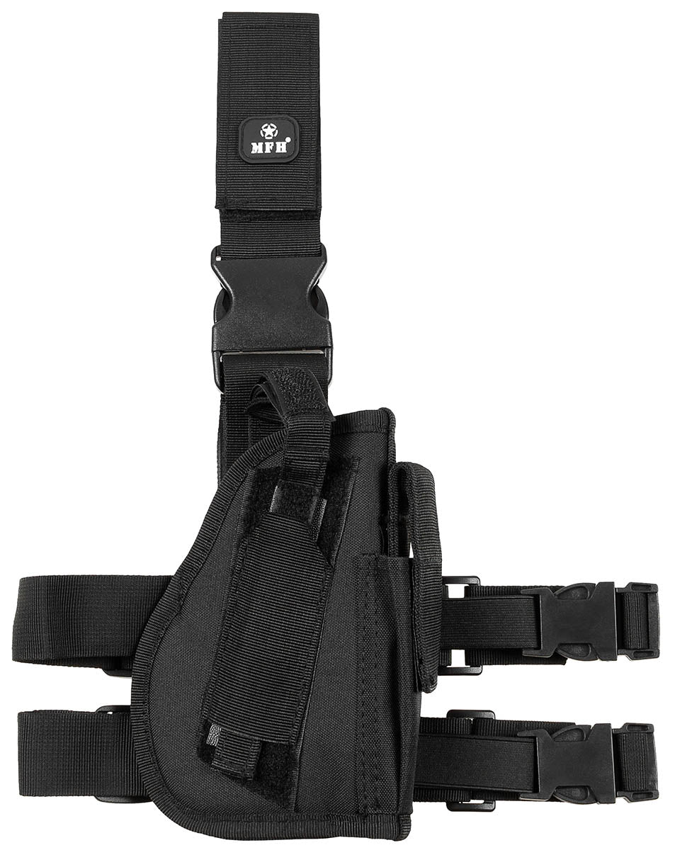 Toc Picior Pistol Dreapta Negru MFH - Reglabil, Curele Detasabile