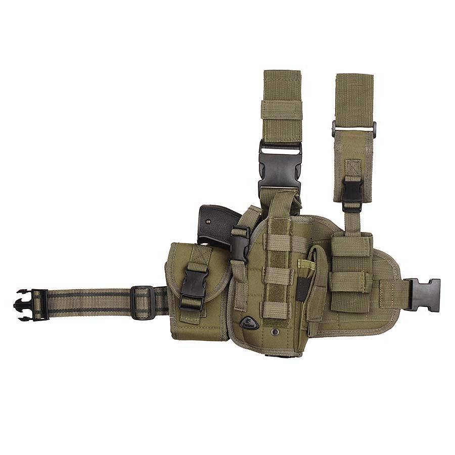 Toc Picior Tactic Hip Molle Leg Holster Verde - Acces Rapid, Siguranță Maximă