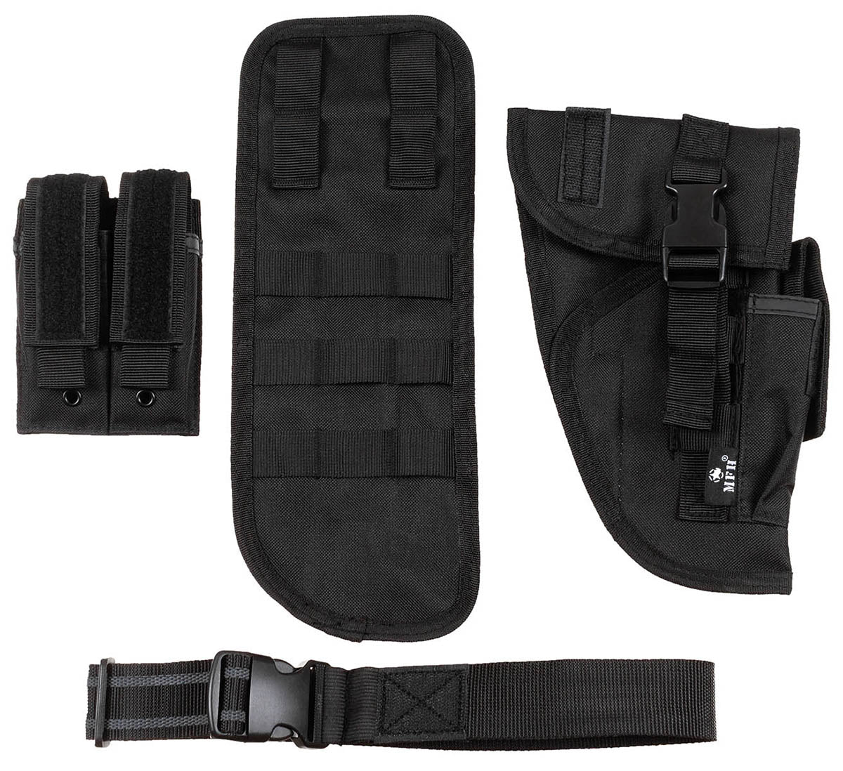 Toc Picior Tactical Negru MFH - Dreptaci, Placă Molle