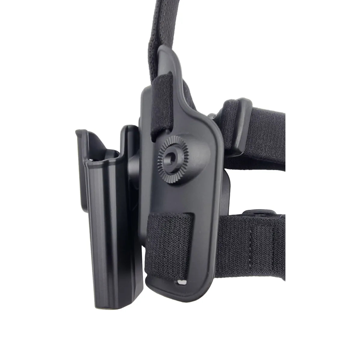 Toc pistol CZ P09 / P07 GUN FLOWER® tactic-operațional, drop-leg, negru, din polimer, cu retentie nivel II, optic ready, GF-PLP09A