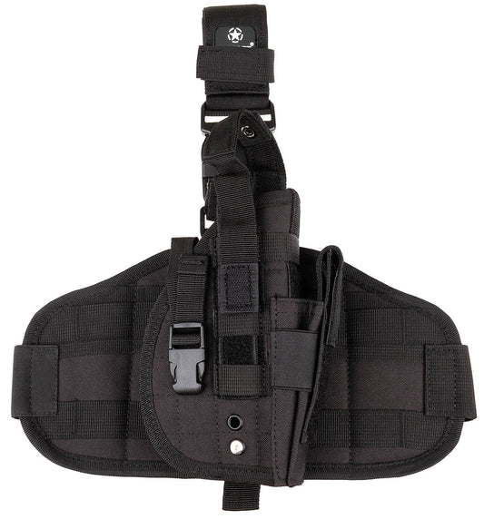 Toc Pistol Picior "MOLLE" Negru MFH - Dreptaci, Prindere MOLLE