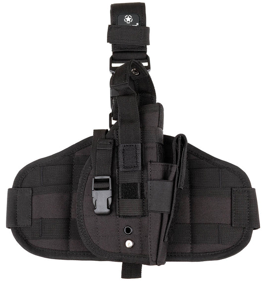 Toc Pistol Picior "MOLLE" Negru MFH - Dreptaci, Prindere MOLLE