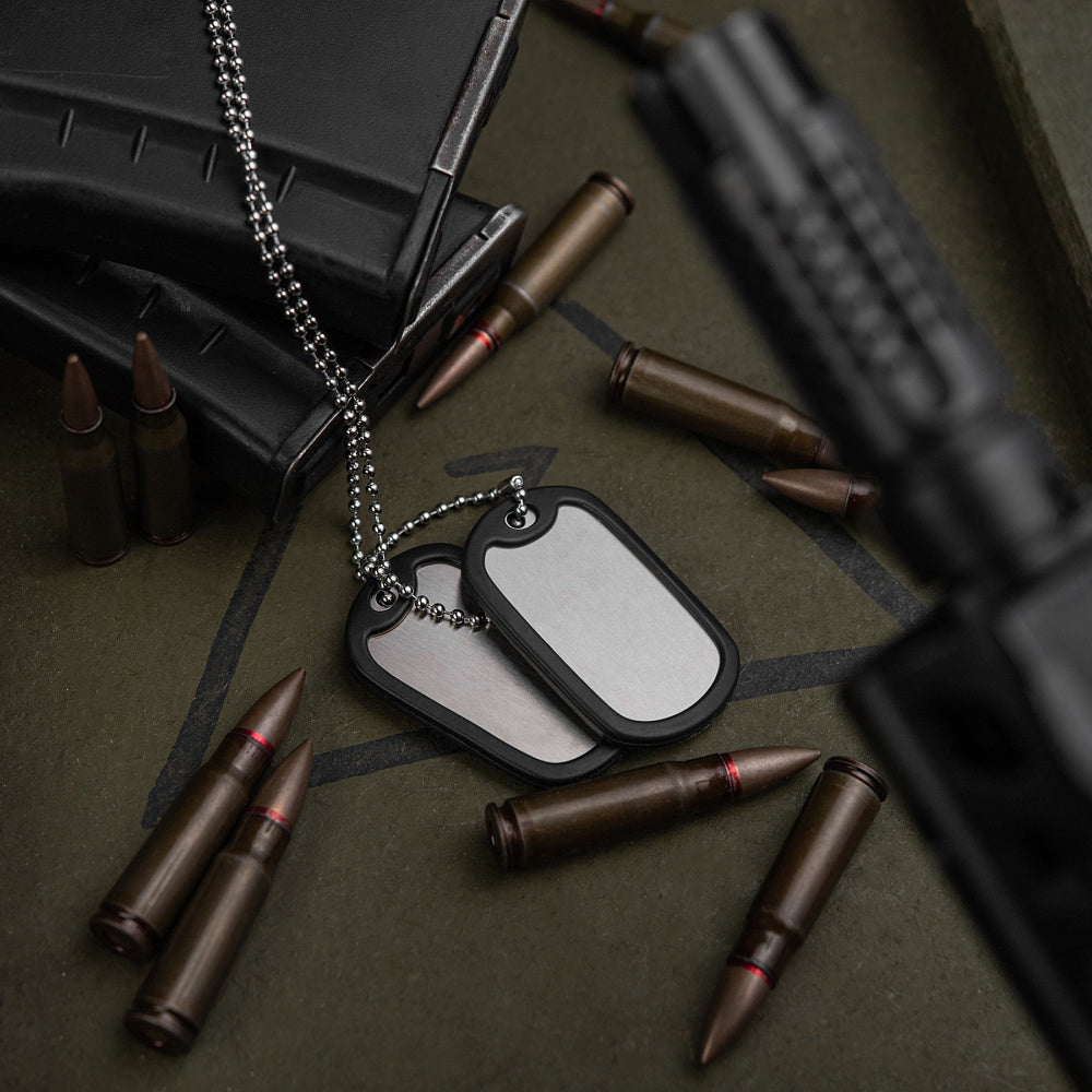 Token Identificare Militar M-Tac USA cu Cauciuc - Pregătit pentru Personalizare