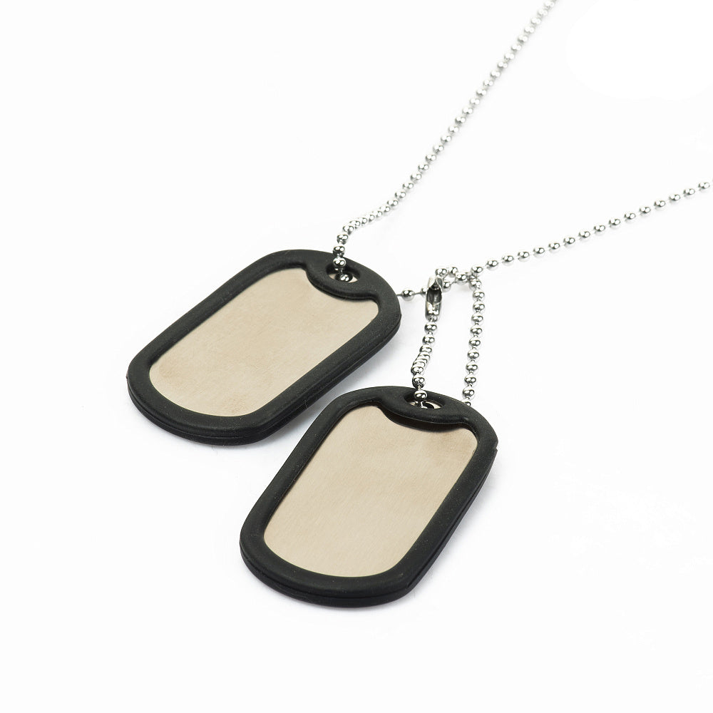 Token Identificare Militar M-Tac USA cu Cauciuc - Pregătit pentru Personalizare