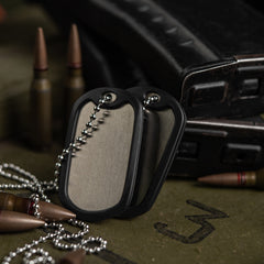 Token Identificare Militar M-Tac USA cu Cauciuc - Pregătit pentru Personalizare