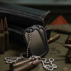 Token Identificare Militar M-Tac USA cu Cauciuc - Pregătit pentru Personalizare