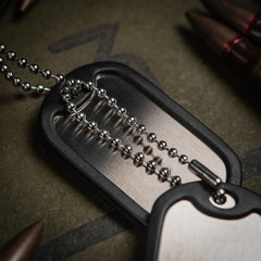 Token Identificare Militar M-Tac USA cu Cauciuc - Pregătit pentru Personalizare