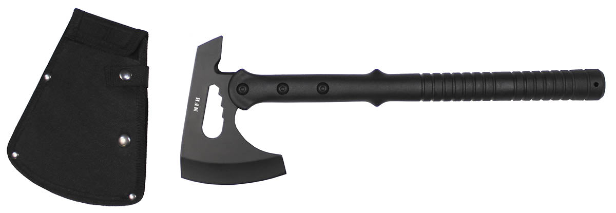 Tomahawk Tactic Negru MFH - Oțel 3Cr13, Cheie 4 mărimi