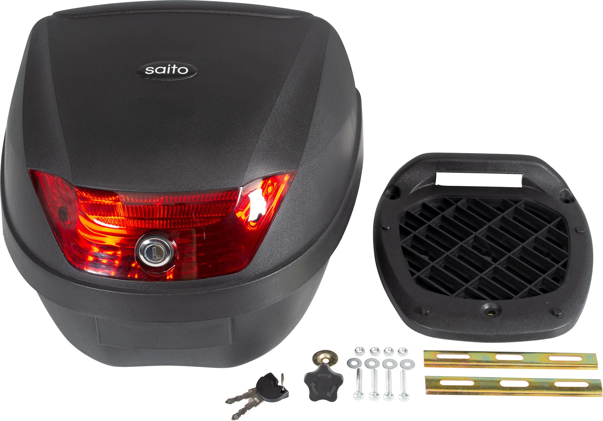 Topcase Moto 28 Litri saito - Universal, Reflector Roșu