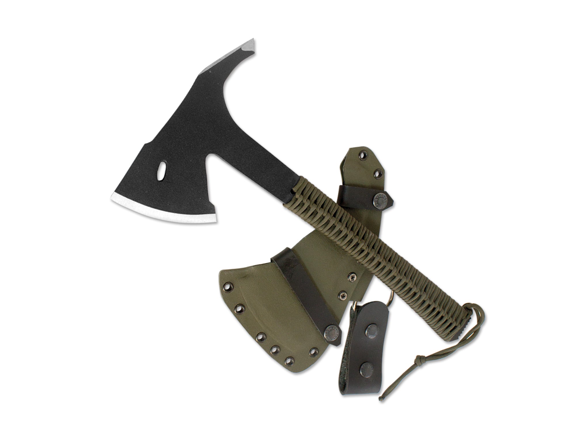Topor Sentinel Axe Army Green Condor- Maner Paracord, Cu Spike