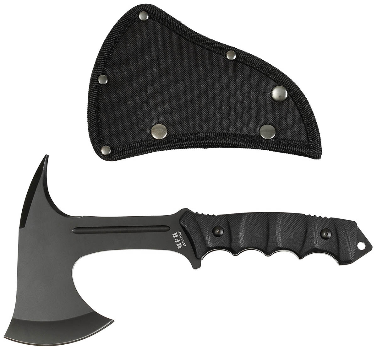 Topor Tactic Tomahawk "Comox" Negru MFH - Oțel 3Cr13, Mâner G10