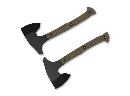 Topor Urus Axe 1095 Brown Micarta Kizer- Otel Carbon 1095, Maner Micarta