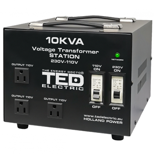 Transformator Tensiune 10kVA/8000W TED Electric - 220V/110V Reversibil - 2