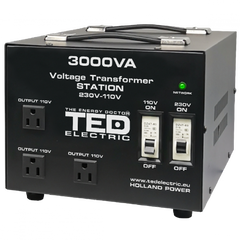 Transformator Tensiune 3000VA TED Electric - 220V/110V Reversibil, Sigur - 2