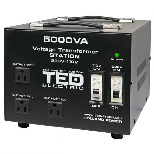 Transformator Tensiune Reversibil 5000VA 4000W TED Electric - 220V/110V - 2