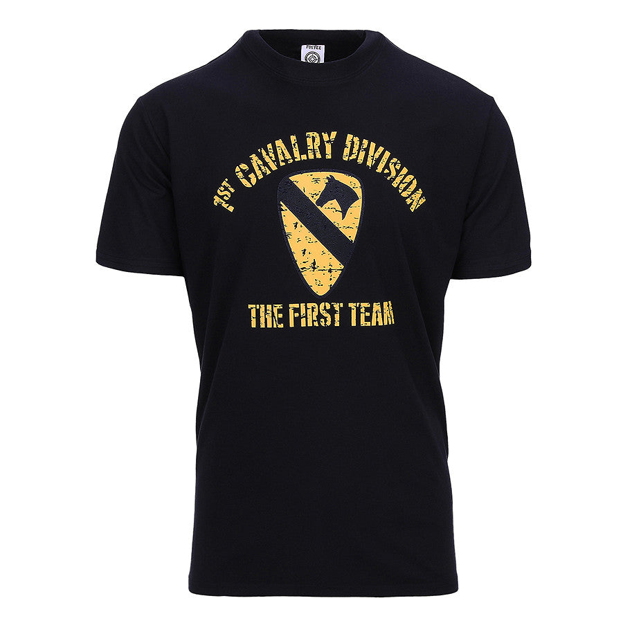 Tricou 1st Cavalry Division Negru Fostex® - Spirit de Luptă Autentic