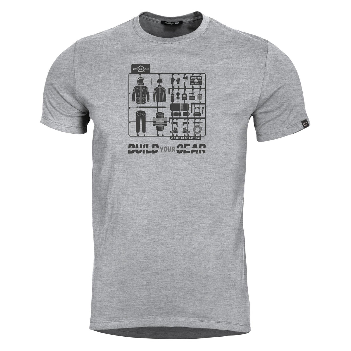 Tricou Ageron Build Your Gear -Bg Melange Pentagon Tactical - Confort și Durabilitate Excepțională