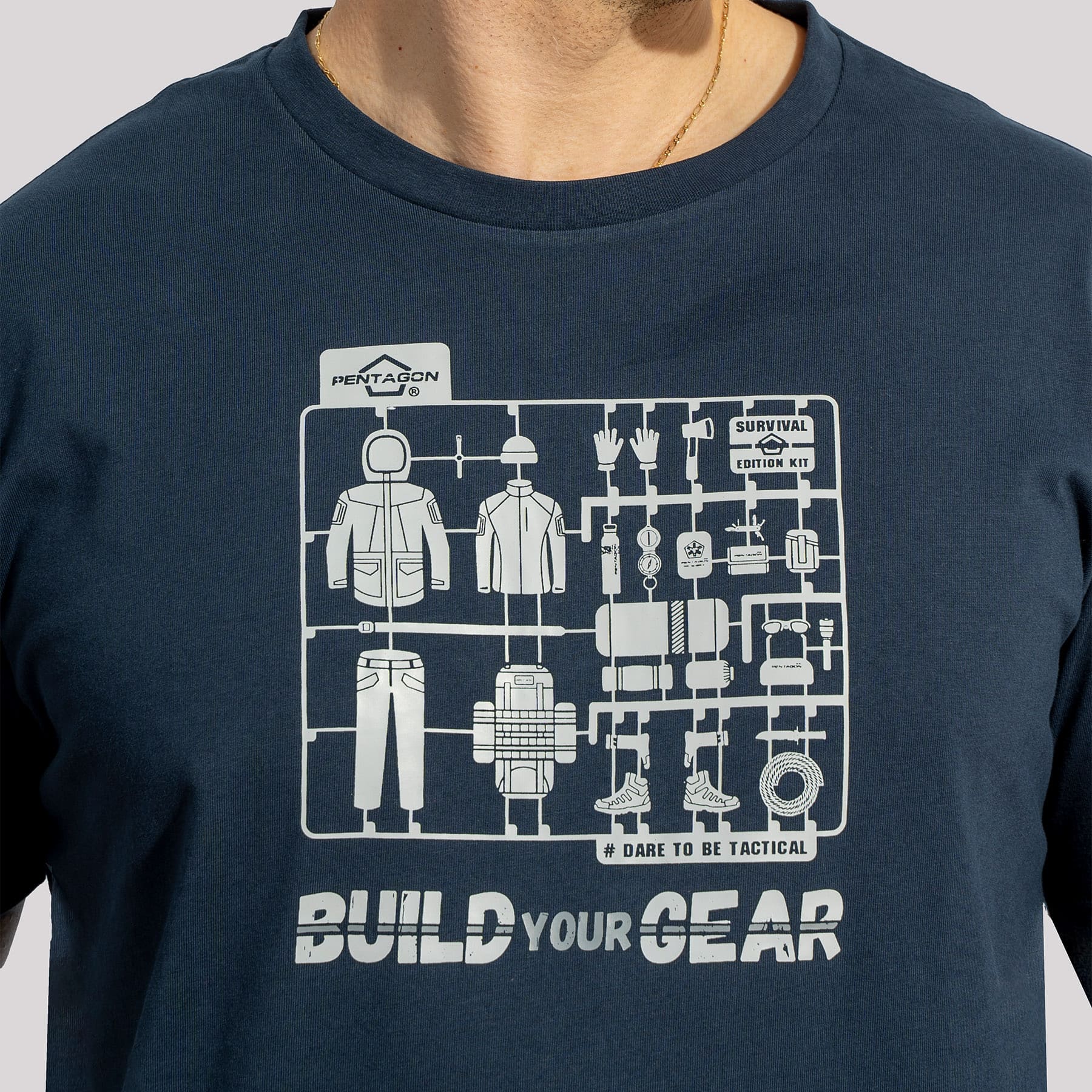 Tricou Ageron Build Your Gear -Bg Midnight Blue Pentagon Tactical - Confort Superior și Rezistență la Uzură