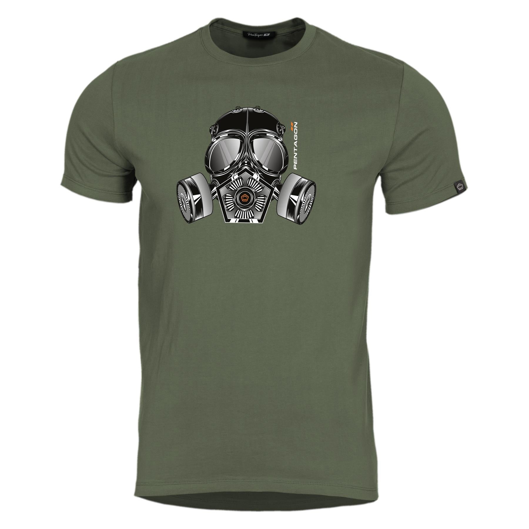 Tricou Ageron Gas Mask -Gm Olive Green Pentagon Tactical - Protecție Esențială și Fiabilitate Maximă