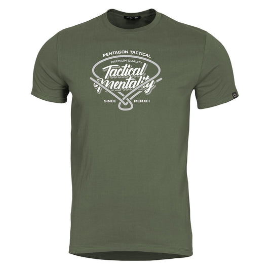 Tricou Ageron Tactical Mentality -Tm Olive Green Pentagon Tactical - Confort Superior și Rezistență Impecabilă
