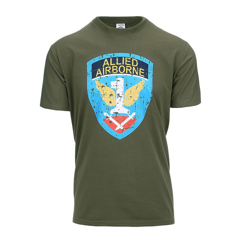Tricou Allied Airborne Verde Fostex - Confort & Istorie Adevărată