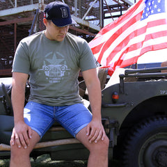Tricou Allied Star - Willys Verde Fostex® - Spirit Autentic WWII