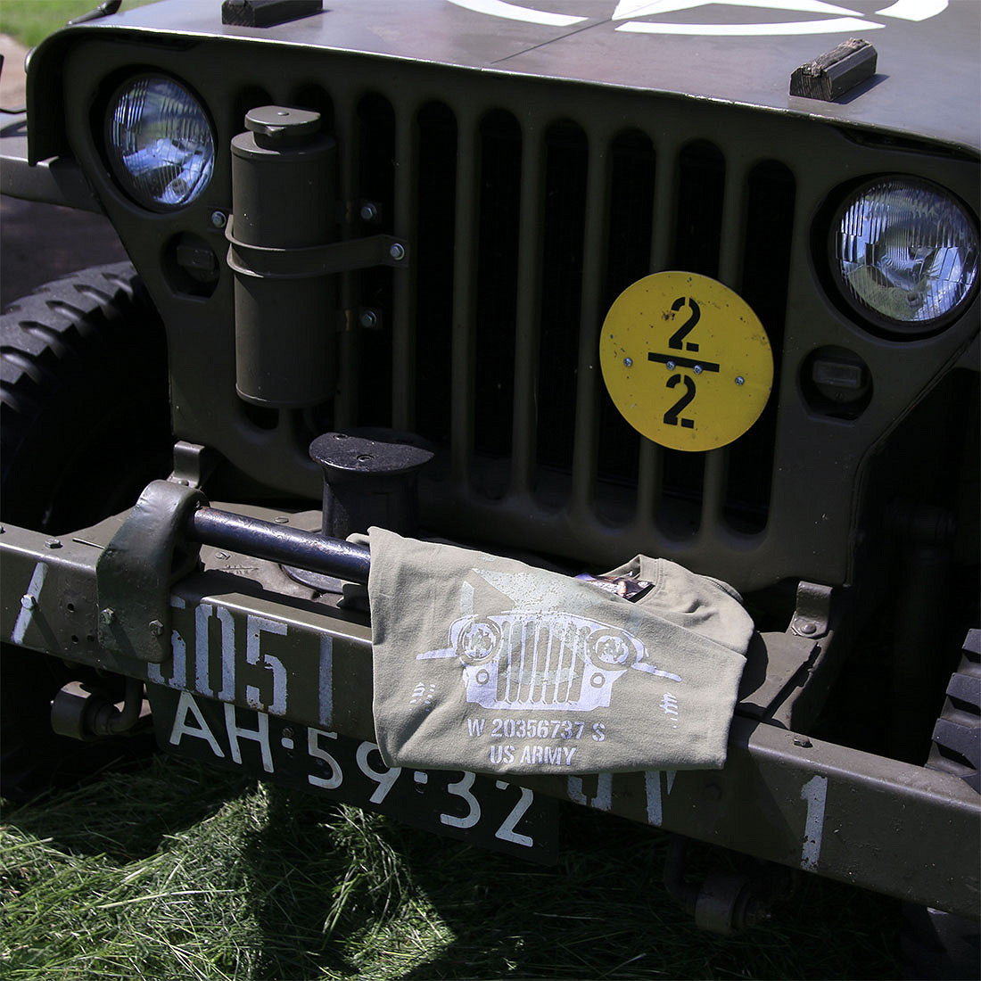 Tricou Allied Star - Willys Verde Fostex® - Spirit Autentic WWII