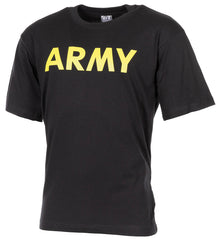 Tricou Army Negru MFH - 100% Bumbac, Guler Intărit