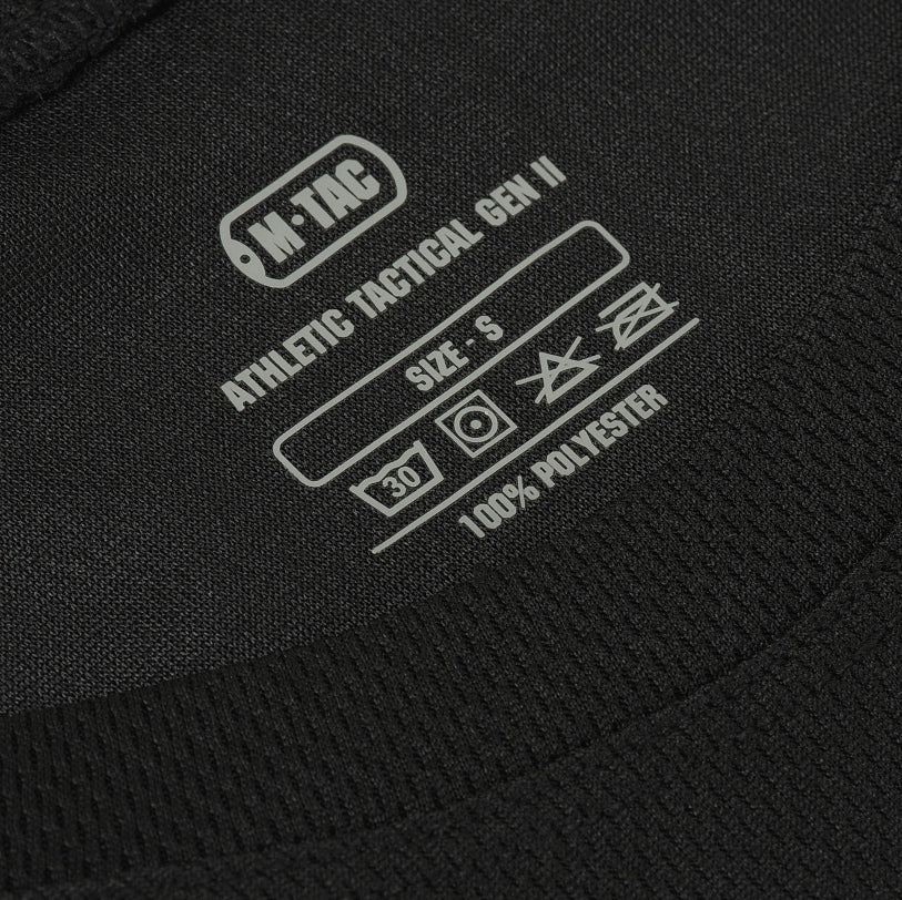 Tricou Athletic Tactical Gen.II M-Tac - Negru, Antiperspirant