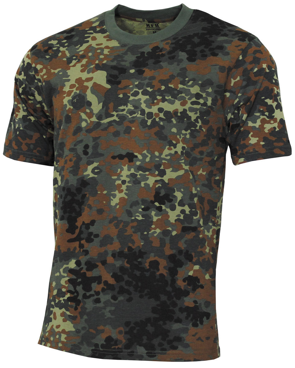 Tricou Basic Flecktarn BW Camo Copii MFH - 100% Bumbac, 140-145g/m²