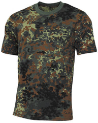 Tricou Basic Flecktarn BW Camo Copii MFH - 100% Bumbac, 140-145g/m²