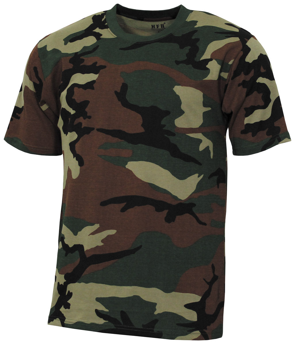 Tricou Basic Woodland Copii MFH - 100% Bumbac, 140-145 g/m²