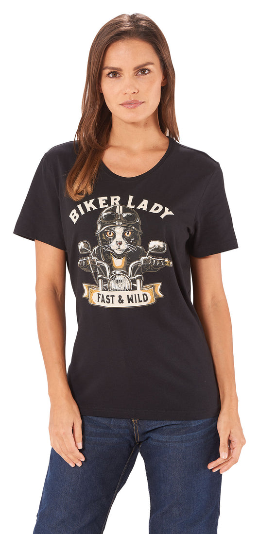 Tricou Biker Cat Louis - Design Felin, Bumbac 100%