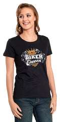 Tricou Biker Queen Louis - Design Efectiv cu Sclipiri Aurii
