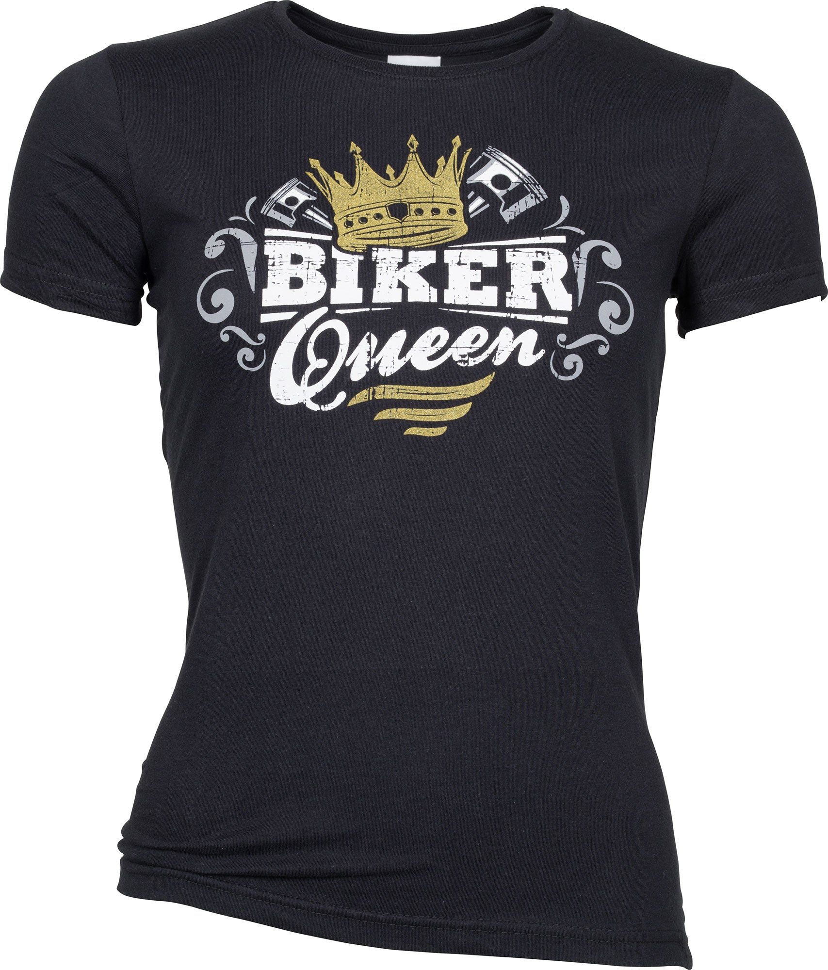 Tricou Biker Queen Louis - Design Efectiv cu Sclipiri Aurii