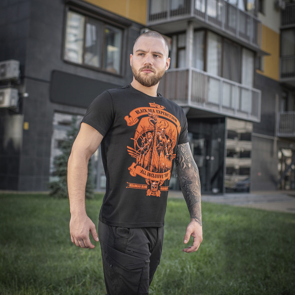 Tricou Black Sea Expedition M-Tac - Negru, Rezistent și Confortabil