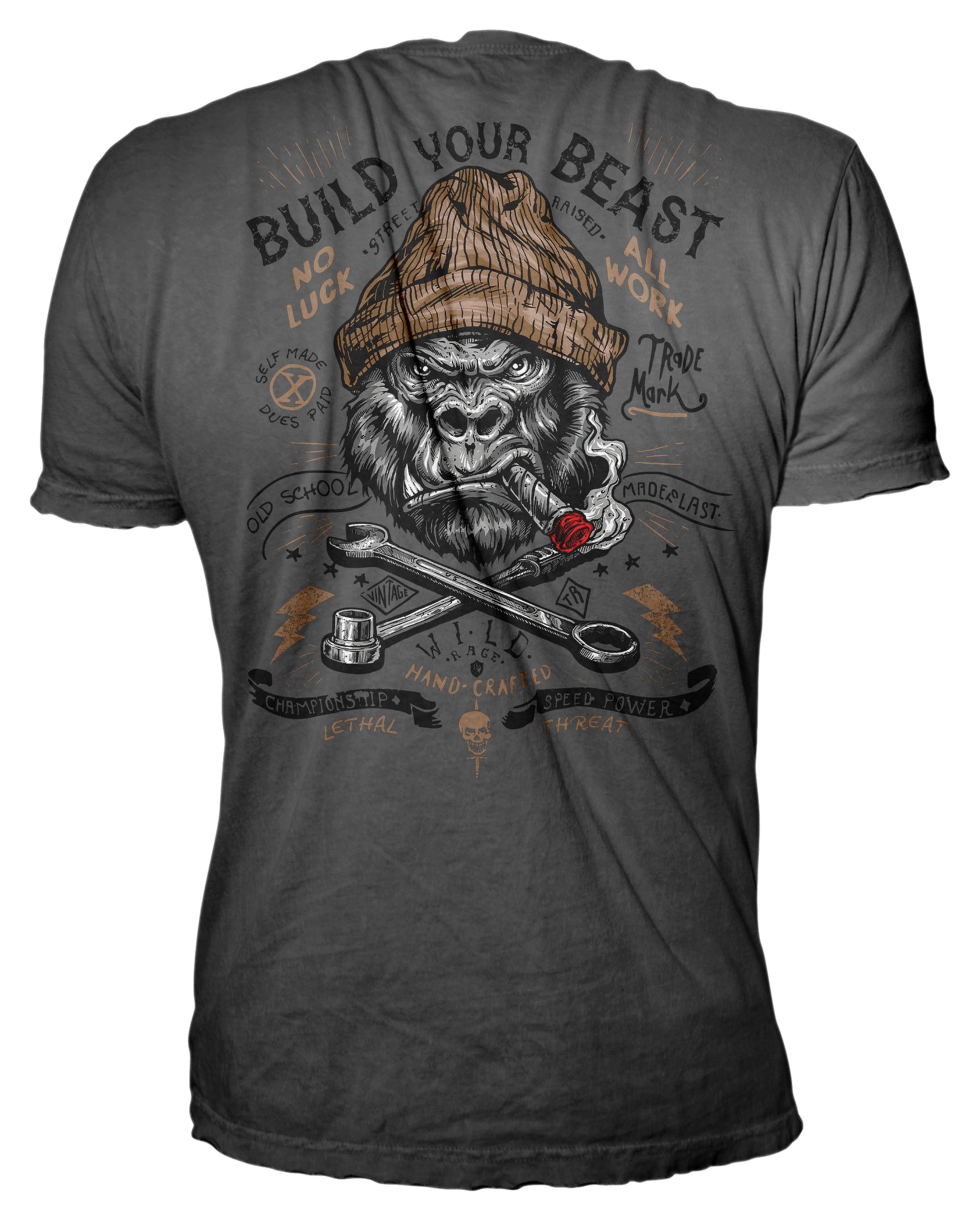 Tricou Build Your Beast Letal Threat - Gorilla Print, Bumbac