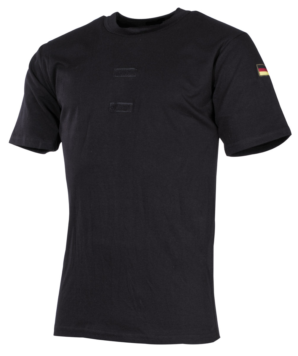 Tricou BW Negru MFH - Material Respirabil, Embleme Naționalitate