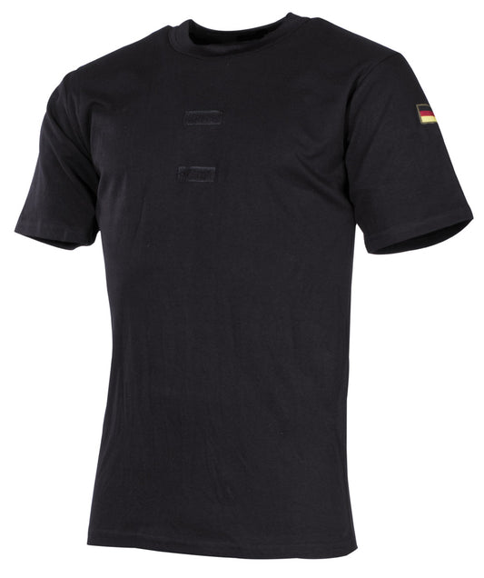 Tricou BW Negru MFH - Material Respirabil, Embleme Naționalitate