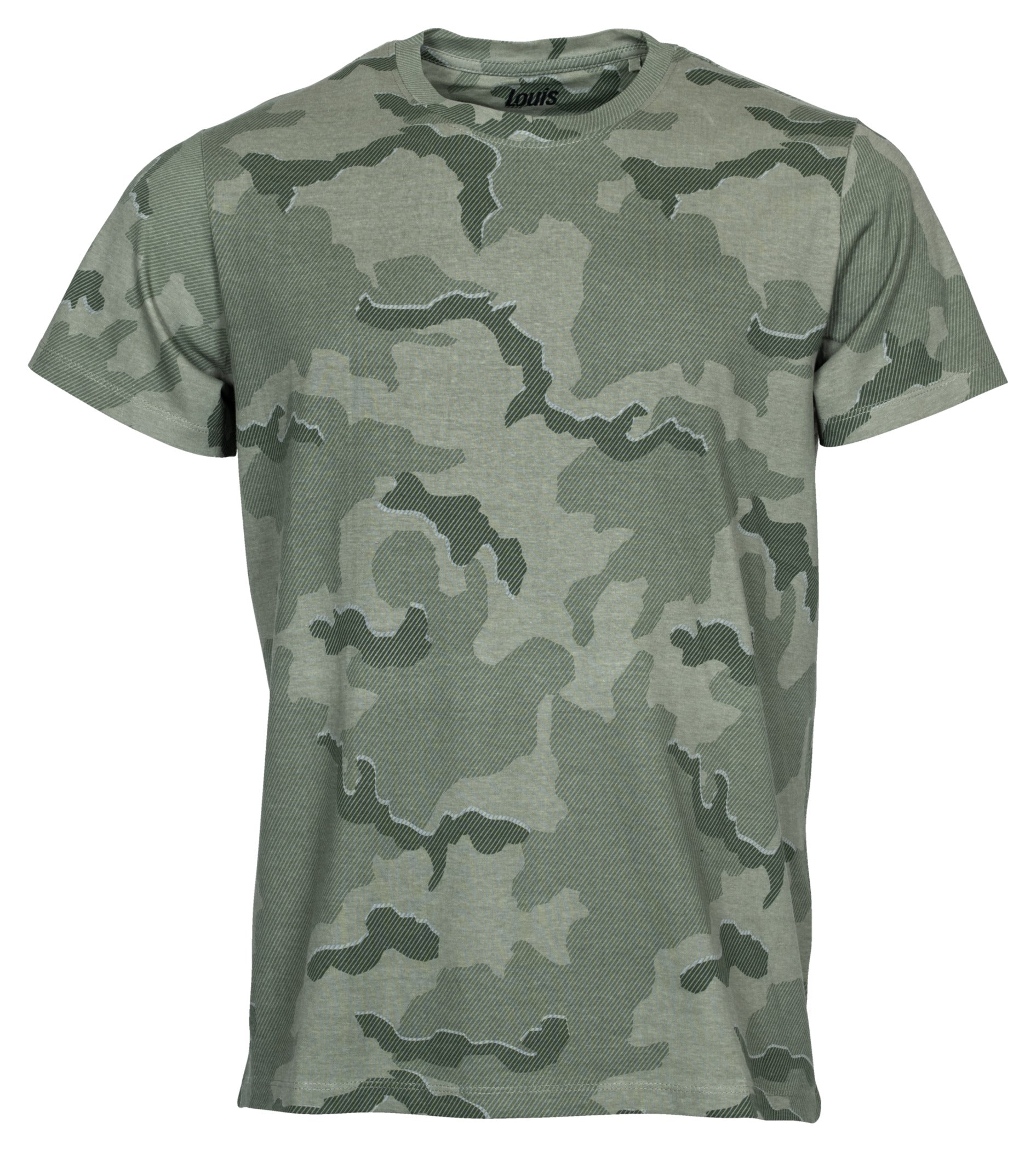 Tricou Camo Stripes Louis - Bumbac, Guler Rotund