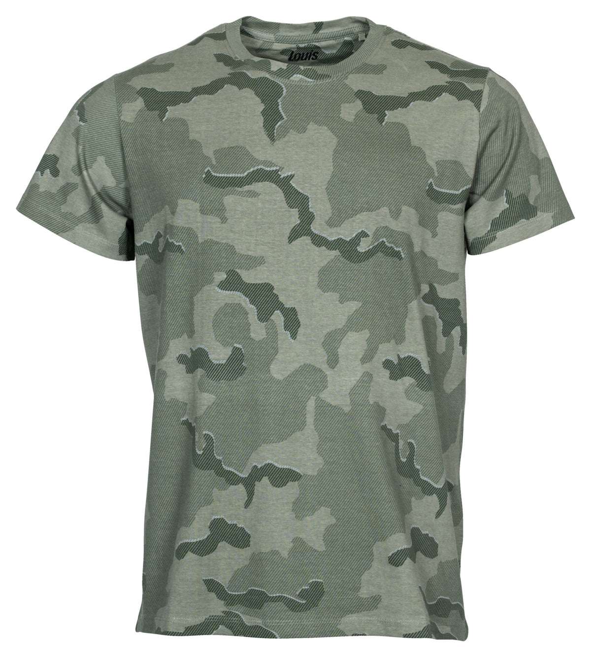 Tricou Camo Stripes Louis - Bumbac, Guler Rotund