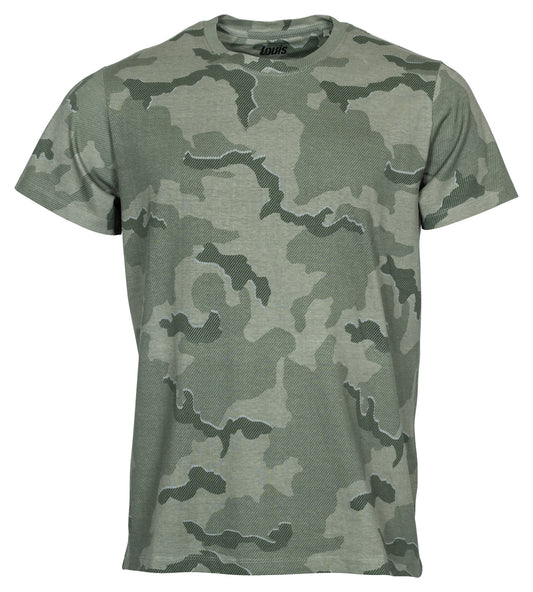 Tricou Camo Stripes Louis - Bumbac, Guler Rotund