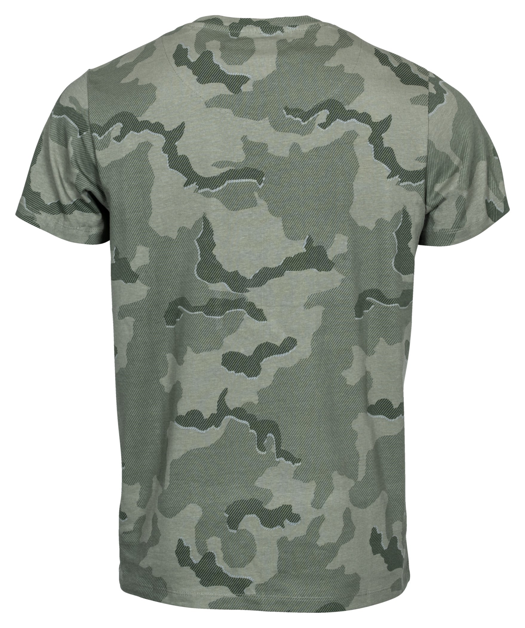 Tricou Camo Stripes Louis - Bumbac, Guler Rotund