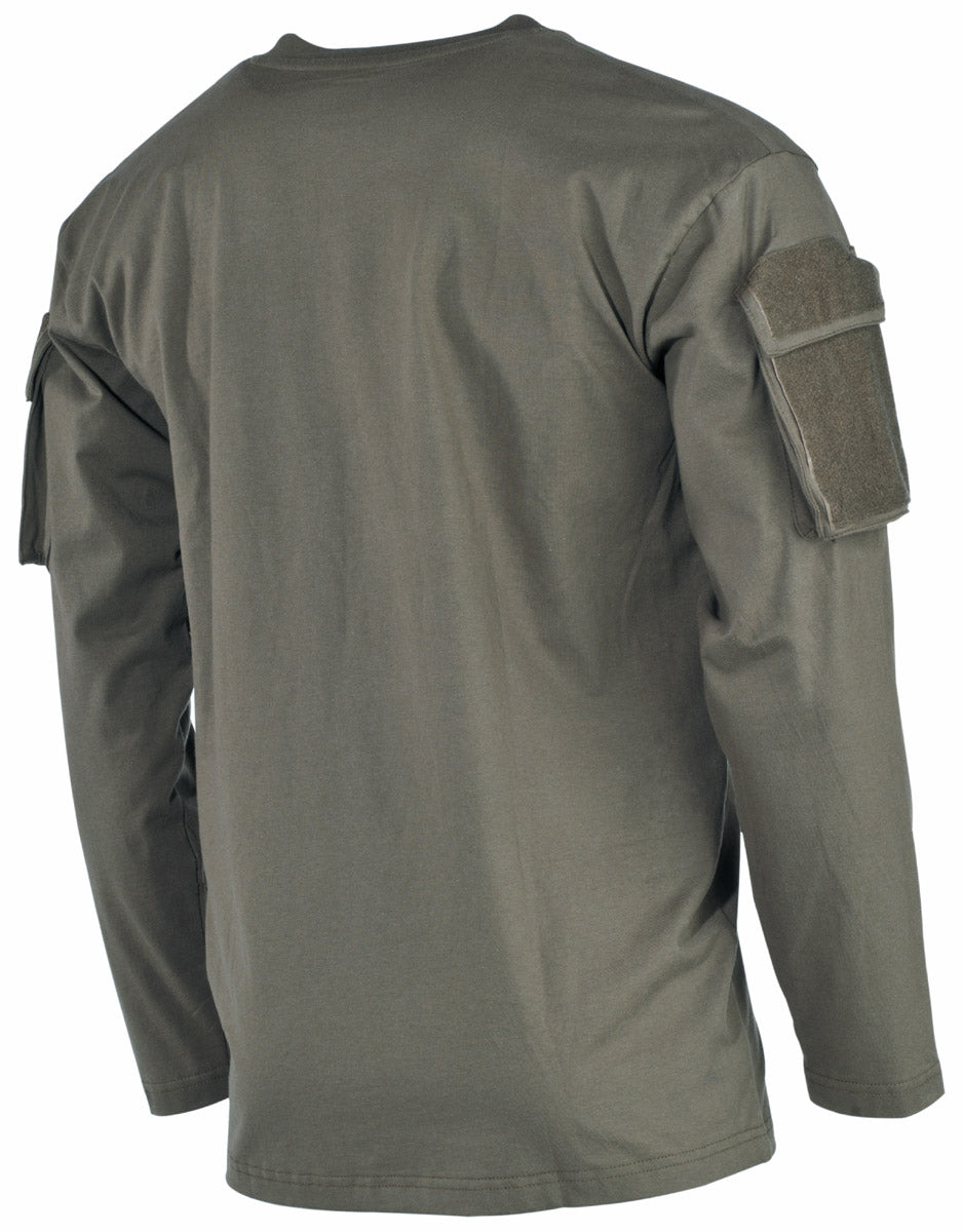 Tricou cu mânecă lungă US Oliv OD MFH - 100% Bumbac, 2 buzunare mâneci