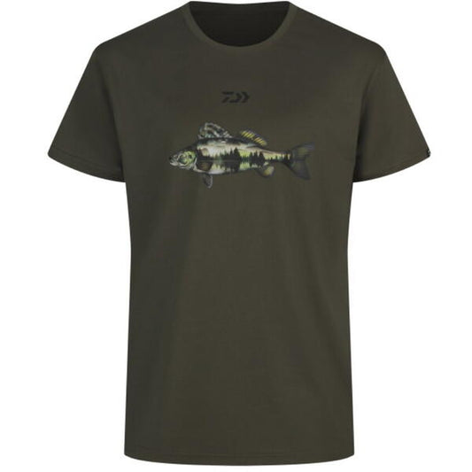 Tricou D-Vec Zander Olive Daiwa - Confort Pescar, Stil Modern - 1
