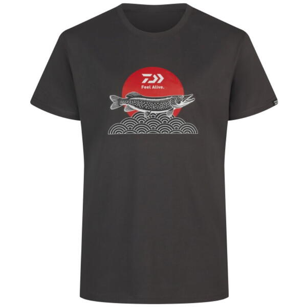 Tricou Daiwa Japan Pike Charcoal - Design Modern, Bumbac Moale - 1