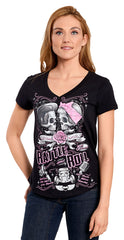 Tricou Femei Rattle & Roll Lethal Angel - V-Neck, Bumbac